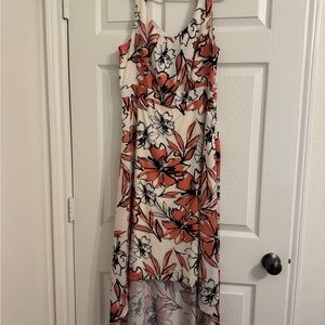 Catherine Malandrino Floral High Low Dress in Red and Black